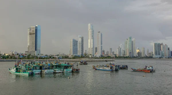 Panama City Panama Şubat 2017 Gün Batımı Panoramik Fırtınalı Gökyüzü — Stok fotoğraf