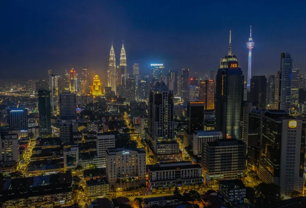 Kuala Lumpur Malaisie Mars 2018 Skyline Ville Kuala Lumpur Nuit — Photo