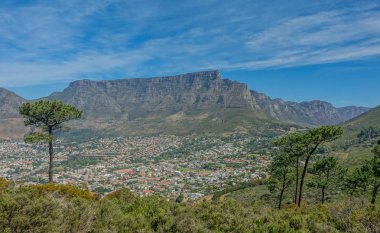 Masa Dağı, Cape Town, Güney Afrika - 29 Ekim 2017: Table Mountain Lion's Head dağdan alınan Cape Town'da görünümünü