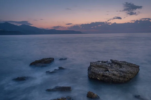 Nerja Malaga Andalusi Spagna Novembre 2018 Fotografia Lunga Esposizione Alba — Foto Stock