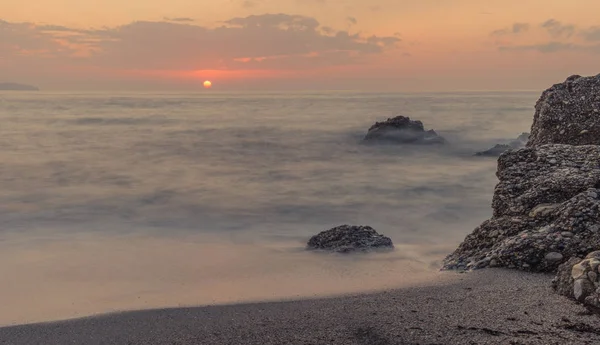 Andalusi Нерха Малага Іспанія Листопада 2018 Nice Схід Сонця Пляжу — стокове фото