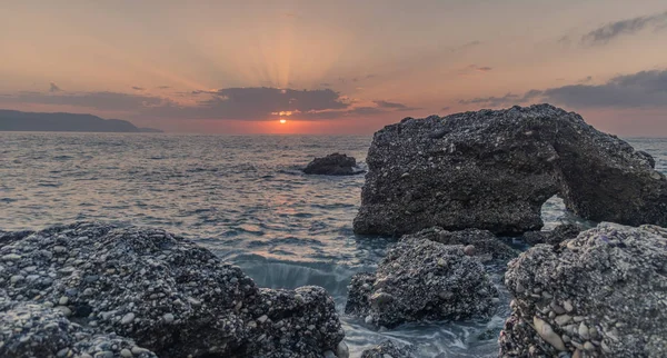 Nerja Malaga Andalusi Spanien November 2018 Schöner Sonnenaufgang Burriana Strand — Stockfoto