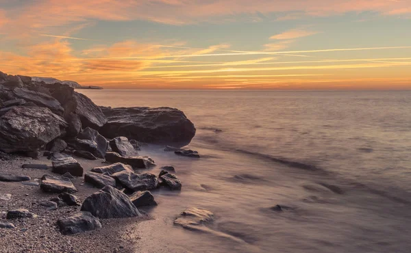 Andalusi Нерха Малага Іспанія Грудня 2018 Nice Схід Сонця Пляжу — стокове фото