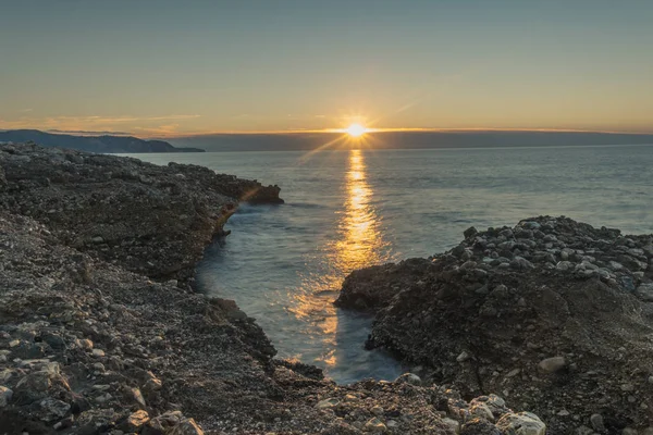 Nerja Malaga Andalusi Spanien November 2018 Langzeitbelichtung Der Küste Mit — Stockfoto