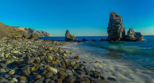 Malaga Nerja Andalusi Spanyolország 2019 Február Playa Del Molino Kis — Stock Fotó