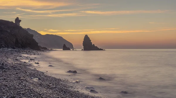 Nerja Malaga Andalusi Spanien Februar 2019 Playa Del Molino Kleiner — Stockfoto