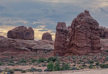 Arches Ulusal Parkı 'nda gün batımı
