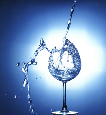 Cam ile içine su dökme sıçrayan