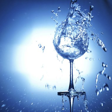 Cam ile içine su dökme sıçrayan