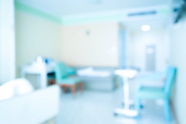 Hastane standart VIP Oda yataklar ve modern bir hastanede donatılmış rahat tıbbi bulanık