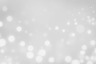 Bokeh arka plan beyaz ve gümüş ışıkları.