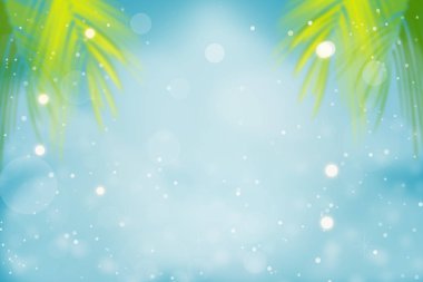 Doğa sarı zemin üzerine yaz arka plan tropikal palmiye yaprakları.