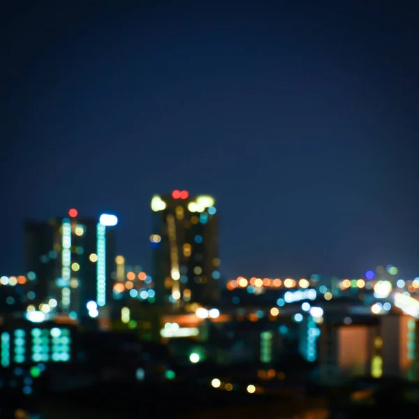 Luz Noite Cidade Bokeh Abstrato Fundo — Fotografia de Stock