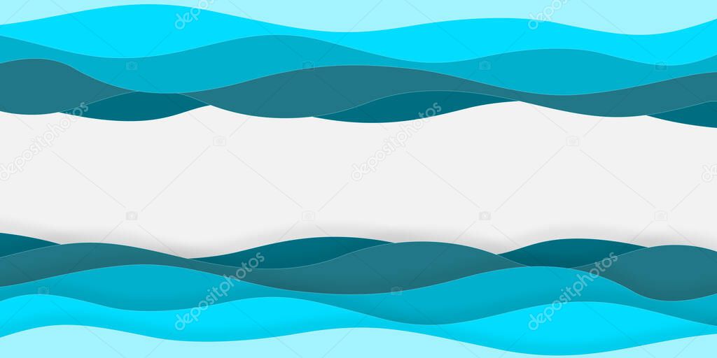 abstract background with blue color gradient sea waves background illustration