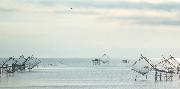 Природа Рыбалка Пейзаж Море Небо Пейзаж Дизайн Баннера — стоковое фото