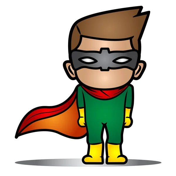Illustration Standing Superhero — Stock Vector