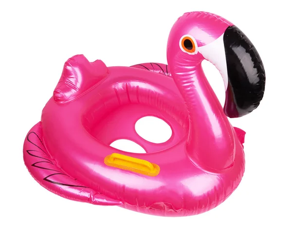 Zwemring Vorm Van Roze Flamingo Geïsoleerd Wit — Stockfoto