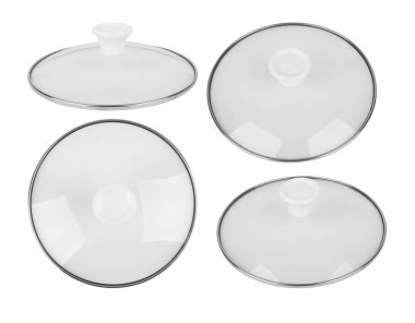 Cam kapak beyaz arka plan üzerinde izole bir pan dan