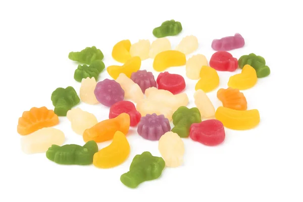 Caramelle Gommose Neon Colorate Isolate Sfondo Bianco — Foto Stock