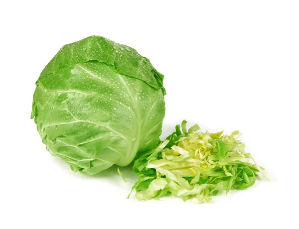 在白色背景上隔离的绿色卷心菜 — 图库照片