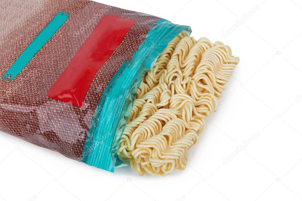 instant noodles on a white background