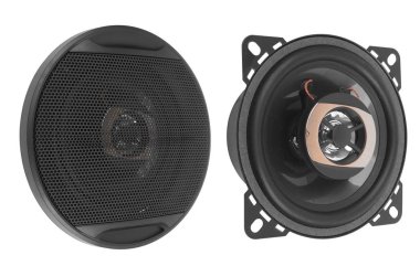 Beyaz arka plan üzerinde izole koaksiyel araç hoparlörleri