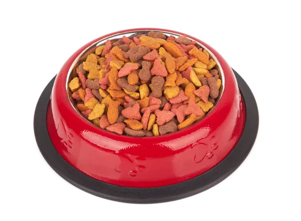 Pet Food Bowl Isolated White Background — Stock Photo, Image