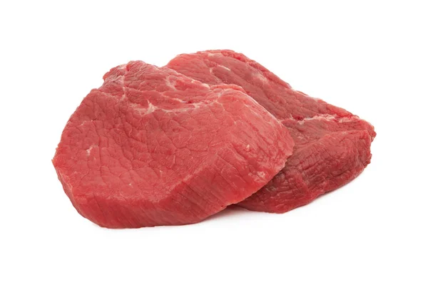 Frisches Rohes Fleisch Isoliert Auf Weißem Hintergrund — Stockfoto