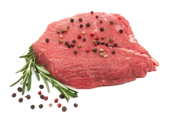 Frisches Rohes Fleisch Isoliert Auf Weißem Hintergrund — Stockfoto