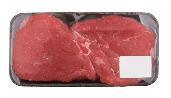Fehér Alapon Izolált Friss Nyers Hús — Stock Fotó