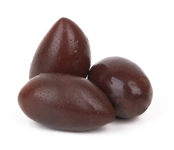 Olives Noires Isolées Sur Fond Blanc — Photo