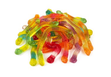 colorful neon gummy candies isolaten on white background clipart