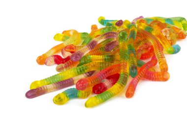 colorful neon gummy candies isolaten on white background clipart