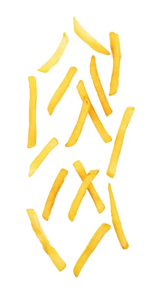 Frites Isolées Sur Fond Blanc — Photo