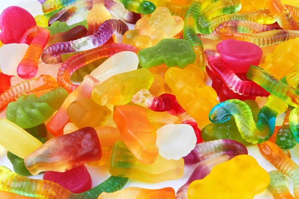 Colorful Neon Gummy Candies Use Background — Stock Photo, Image