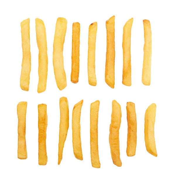 Batatas Fritas Isoladas Sobre Fundo Branco — Fotografia de Stock