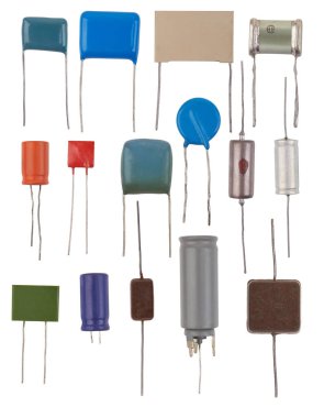 Capacitors types isolated clipart