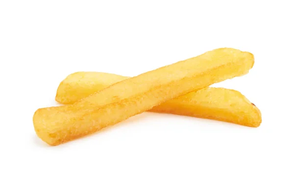 Pommes frites på vit — Stockfoto