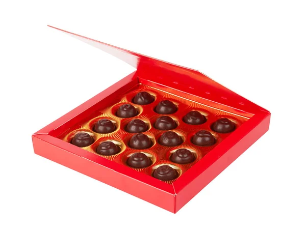 Caramelo de chocolate en una caja — Foto de Stock