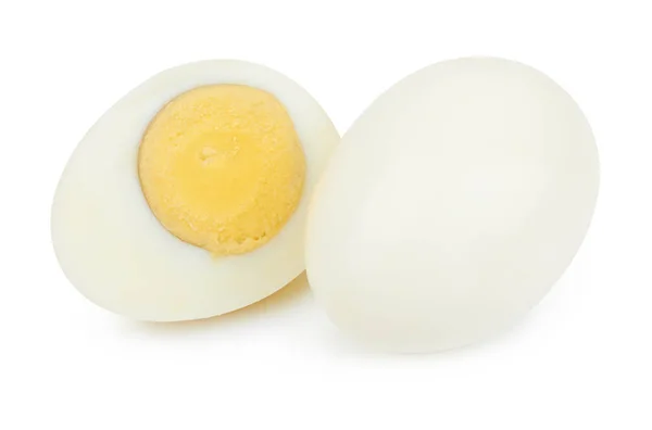 Вареное яйцо на белом — стоковое фото