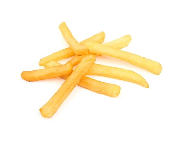 Pommes frites på vit — Stockfoto