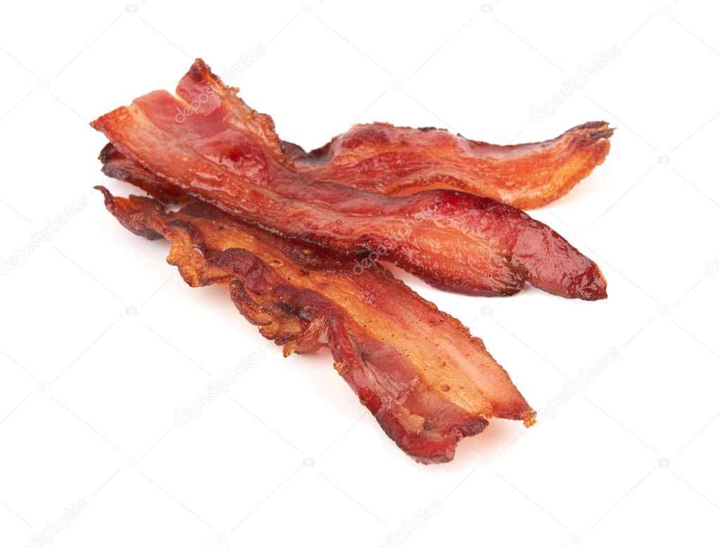 cooked slices of bacon