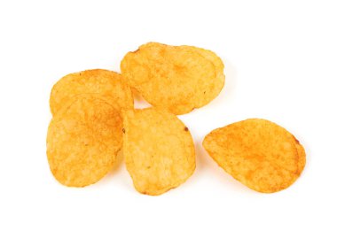 beyaz üzerine patates cipsi