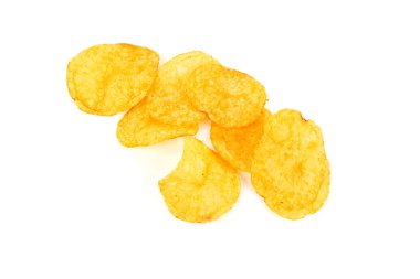 beyaz üzerine patates cipsi