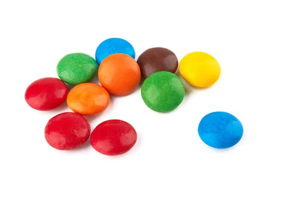 Красочные Шоколадные Кнопки Белом Фоне — стоковое фото