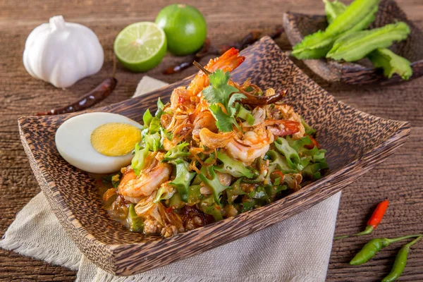 Ensalada Camarones Frijol — Foto de Stock