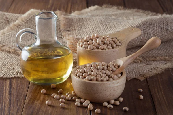 Soya yağı ve soya üzerinde ahşap
