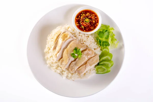 Hainan Nasi Ayam Atas Putih — Stok Foto
