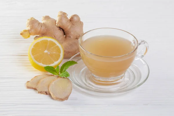 Ginger Lemon Fresh Cocktail Immunotherapy Drink — Stock Photo, Image