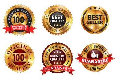 Altın rozet vektör çizim eps 10